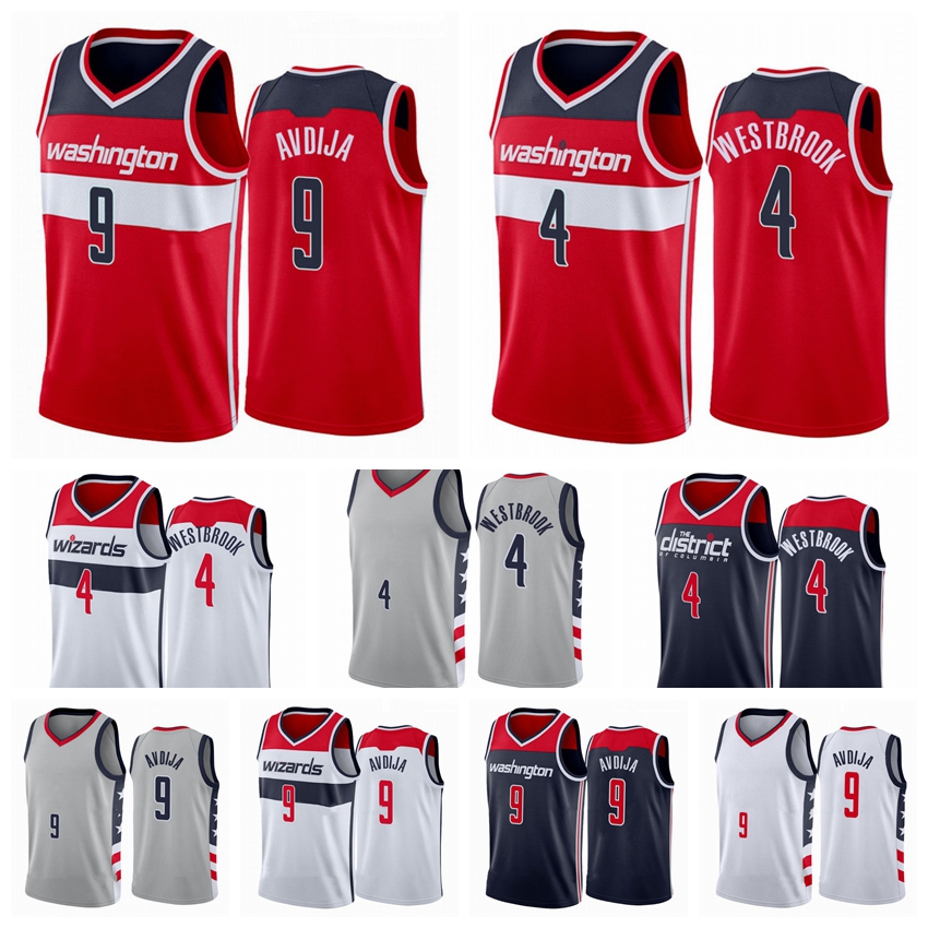 

Washington Wizards Men Russell 4 Westbrook 9 Deni Avdija 2020/21 Swingman City Basketball Jersey Gray Icon Edition
