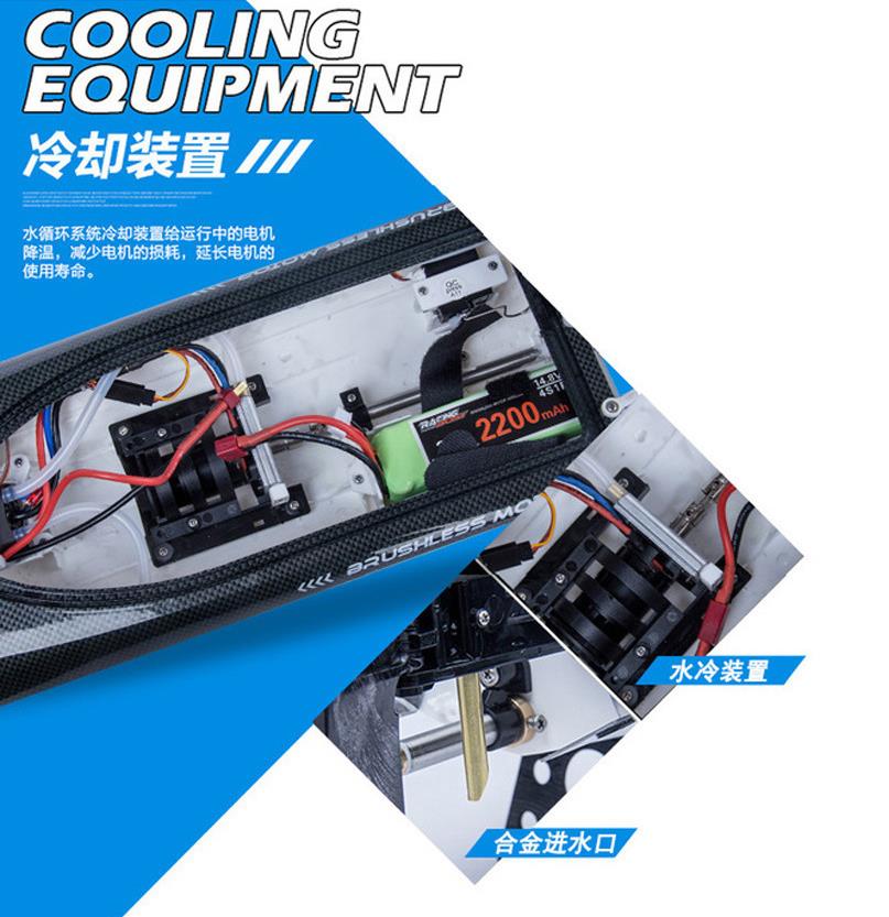 

2.4Ghz RC brushless radio controlled speedboat remote control racing boat rc boat high speed 55km/h, Black