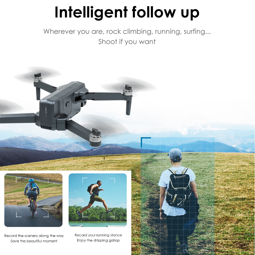 

SJRC F11 PRO 5G Wifi FPV GPS RC Drone with Camera 4K 2-axis Gimbal Brushless Waypoint Flight 1500m 26mins Flight Time Quadcopter, Black