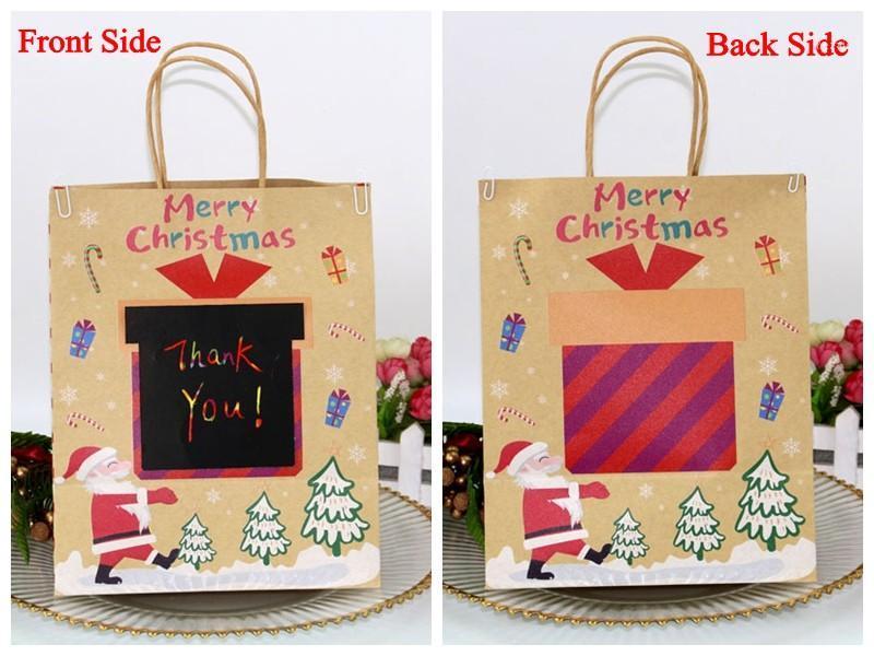 

24Pcs Wedding and Christmas souvenirs gift bag of DIY Candy Favor shopping bags with Personzlied Words for Christmas Party Favor1