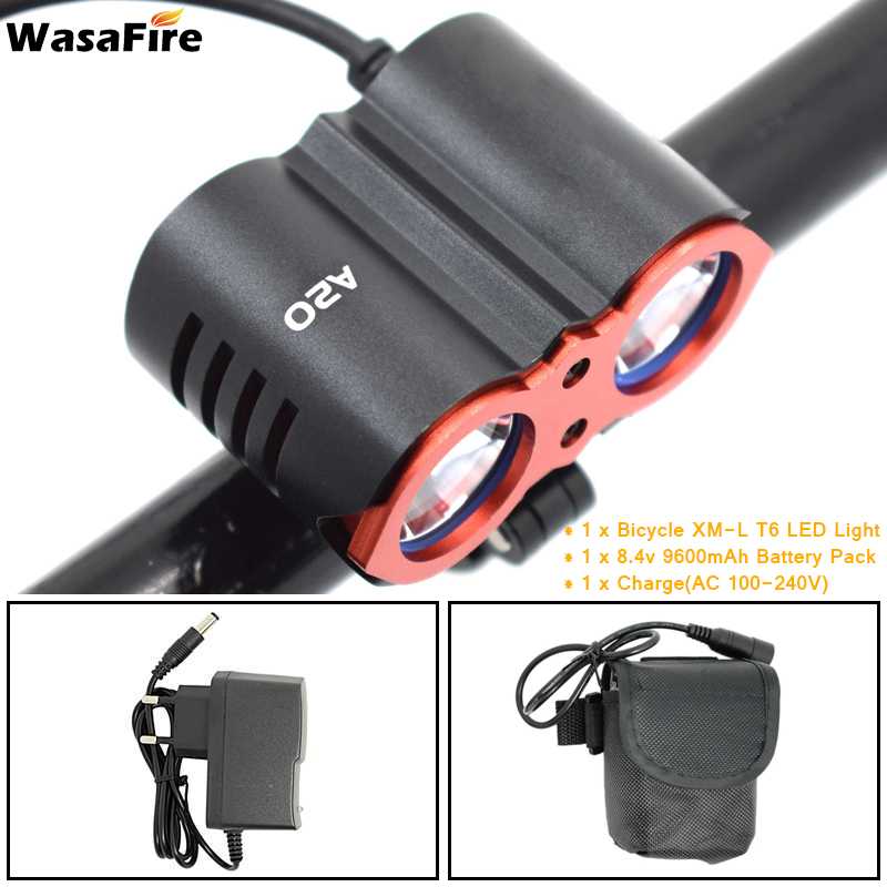 

Bike Lights WasaFire 2* T6 LED Bicycle Light 7000lm Super Bright Front Cycling Headlight With 18650 Battery Pack 6400mAh/9600mAh