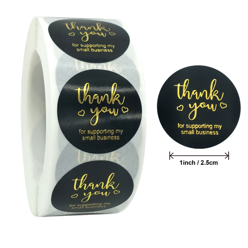 

New Gold Silver Thank You Stickers 1inch 500pcs Wedding Gift Envelope Handmade Stationery Paper Seals Label
