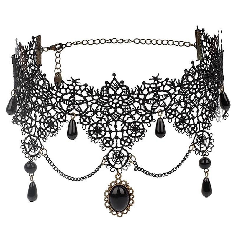 

Chokers Gothic Lace Necklace Classic Vintage Choker Clavicle Collar Pendant Jewelry Women Party Gift