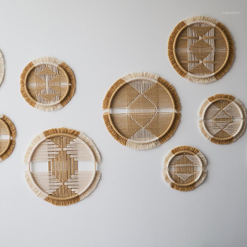 

Boho Decor Macrame Wall Hanging Cotton Woven Creative Round Tapestry Mandala Restaurant Headboard Combination Wall Tapestry1