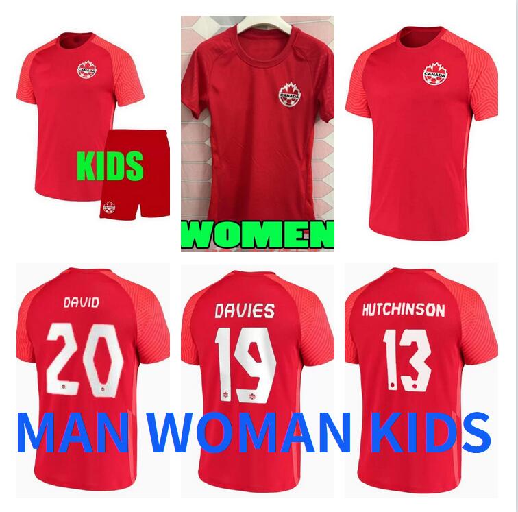 

Man kids kit Canada Soccer Jerseys national team Home 2021/22 woman world cup DAVIES J.DAVID LARIN OSORIO EUSTAQUIO MILLAR LARYEA jersey CONCACAF Gold football shirts, Kids size