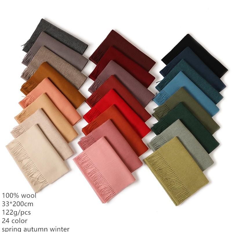 

Naizaiga 100% wool 33cm width solid fashion women and men thick winter warm shawl ladies shawl ,SN752