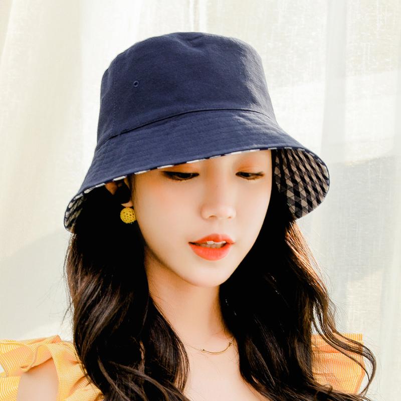 

2021 Panama Bucket Hat Double-sided Women Summer Bucket Cap Foldable Cotton Fishing Hat Hip Hop Cap Sun Flat Caps Fisherman Hats, Black