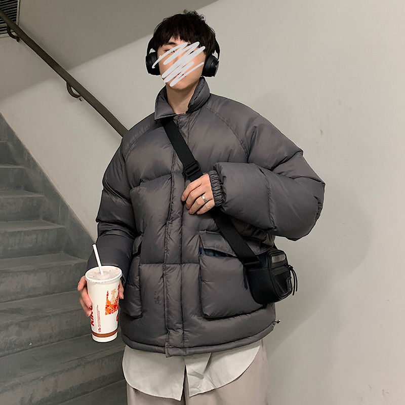 

Cotton-quilted Autumn 2021 New Lovers Size Cotton-padded Clothing Young Men' Clothes VCZP, Pinkish gray.