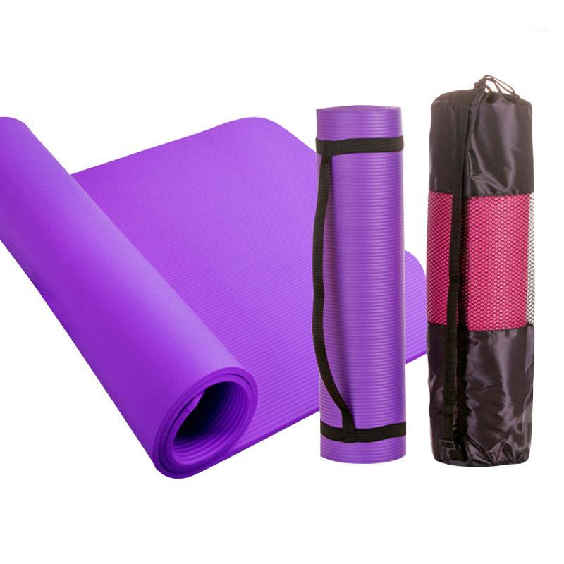 

Quality NBR 10MM Yoga Mat Free Carry Rope Multi-functional Non-slip Pilates Pad Fast Rebound Outdoor Gym Sports Fitness1, Black