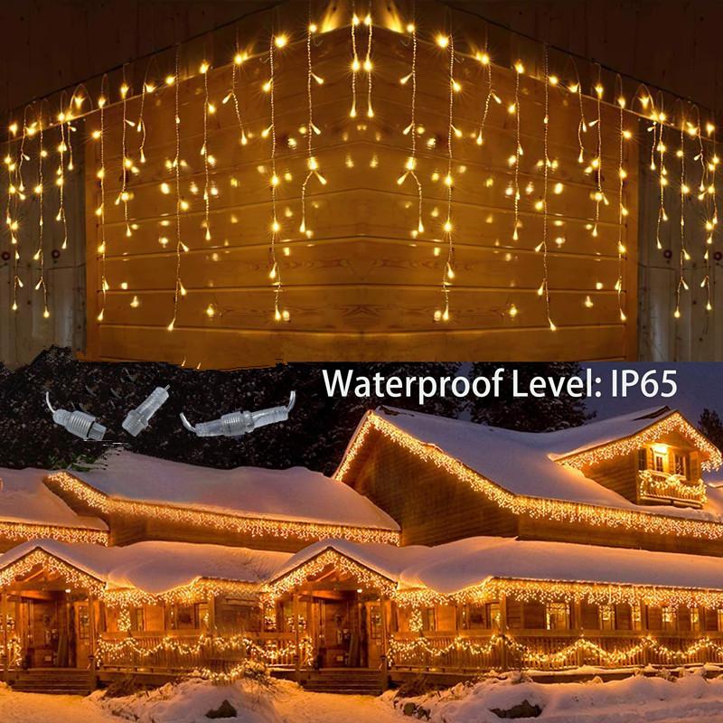 

Strings Icicle Curtain Christmas Light Year 2022 Decor House Street Garland On The Decorations Droop 0.3/0.4/0.5M