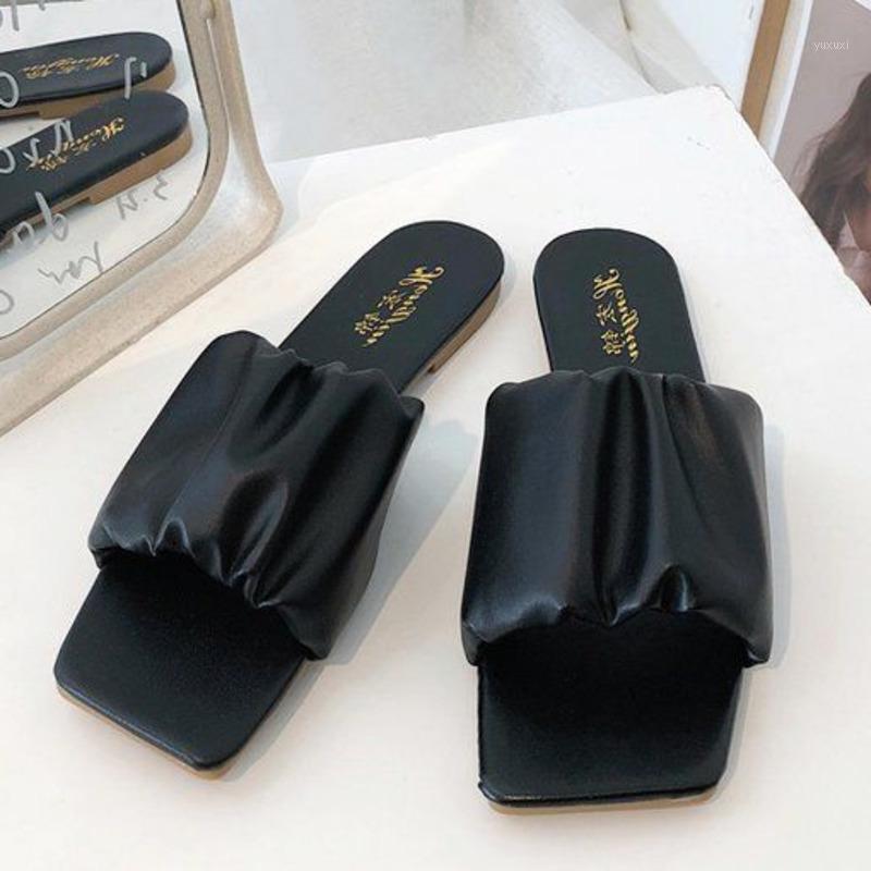 

Classic Flat Open Slippers Toe for Women Casual Leather Indoor Outdoor Slides Woman Comfort Soft Sole Beach Flip Flops Shoes1, Beige