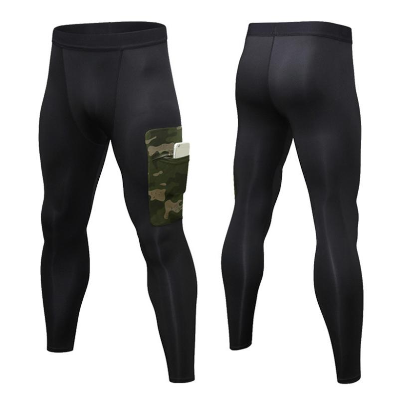 

Mens Compression Leggings Motion Pants Running Mens Bodybuilding Pantalones Hombre Camouflage Pocket Joggers Men Running Tights, Navy blue