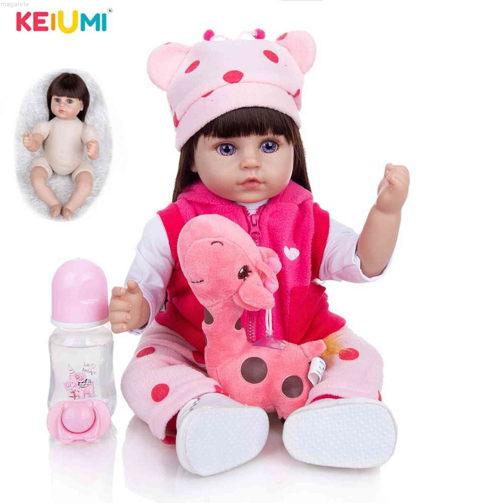 

Keiumi - long brown hair sile doll, toy, baby pillow, game partner gift, 18 inches