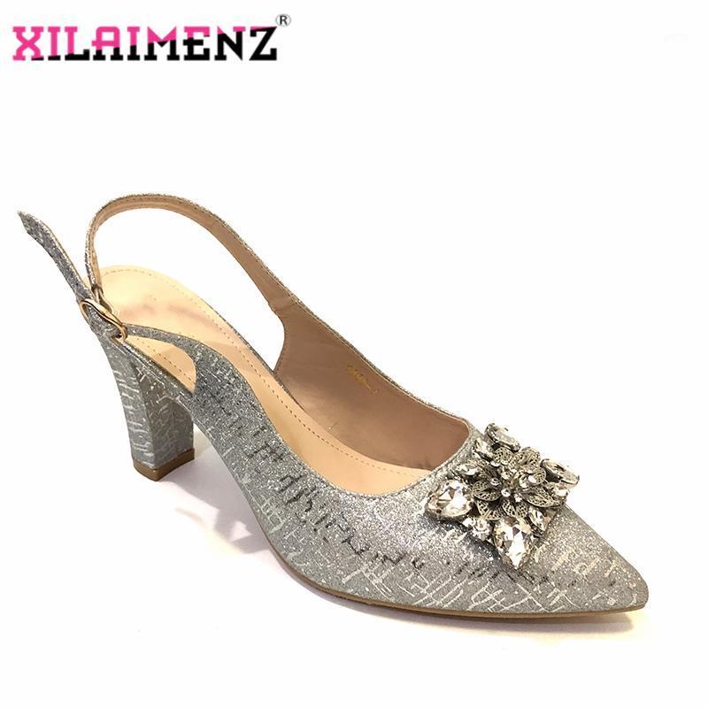 

Silver Color African Wedding Women Shoes Larges Size Italy Design Elegant Pointed Toes Party Shoes New Arrival Summer Sandals1