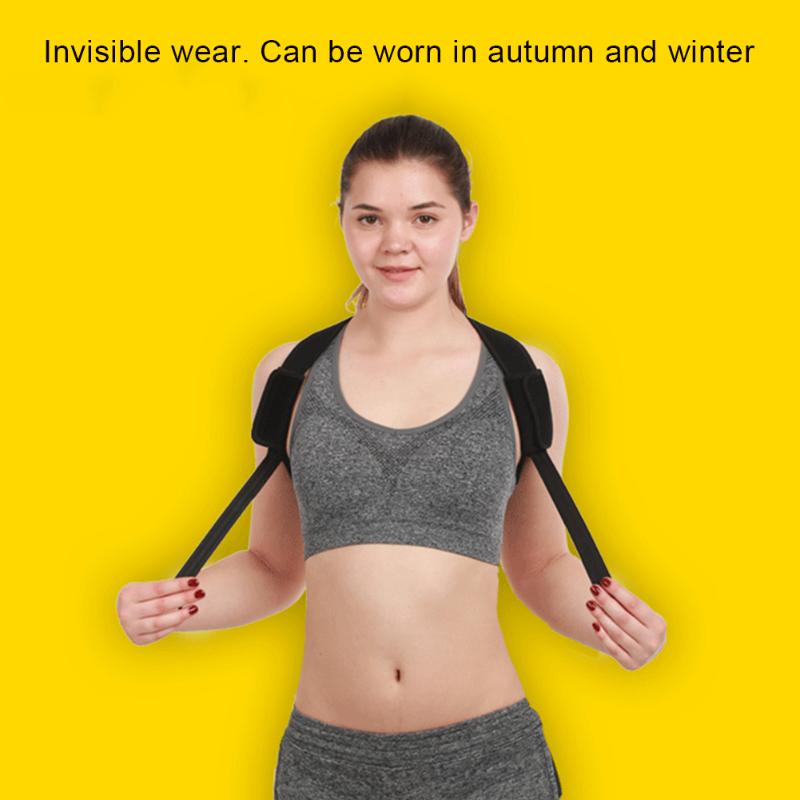 

Shoulder Pad Hunchback Posture Adjustable Vest Seat With Three-button Buckle Breathable Back Belt Neoprene Material, Black