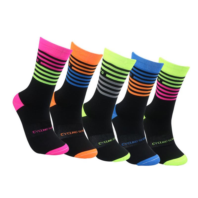 

Outdoor Sport Socks Hot Sale Men Fashion Sports Cycling Socks High Quality Cotton Bicycle Fluorescent Color Hiking, 06