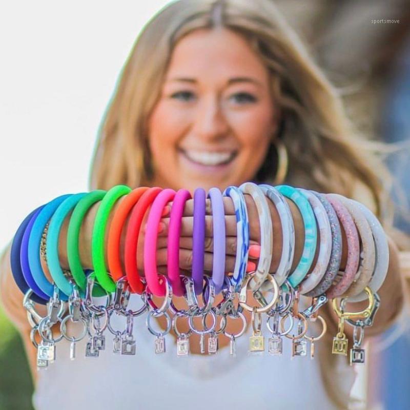 

Dvacaman Hot Sale Big O Shaped Silicone Loop Wrist Key Ring Keychain with Gold O Clasp Round Key Wrist Strap Accessory Wholesale1