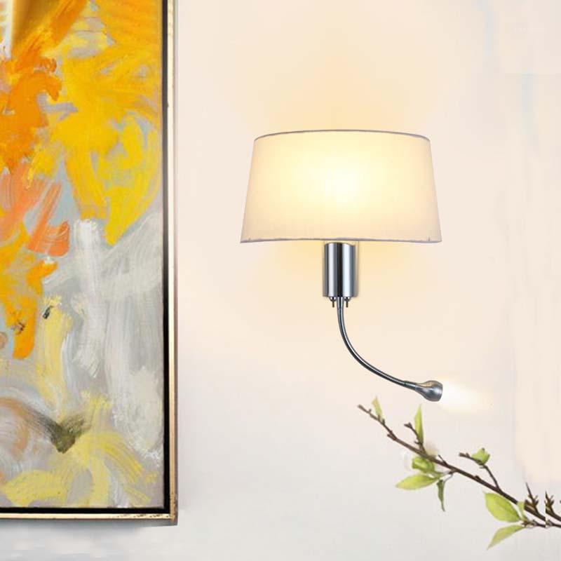 

Classic Fabric Wall Lamp Indoor Modern Bedside Applique Murale Luminaire with Reading Lamp Home Hotel Decorative Led Wall Lights1