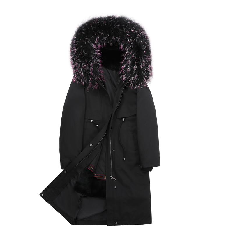 

Pai Overcome The 2020 Winter New Raccoon Fur Collar Fur Liner Mid-length Over The Knee Women's Coat A0186