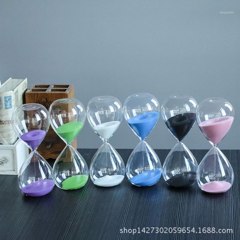 

60 minutes wooden base timing hourglass, creative glass crafts home decoration1
