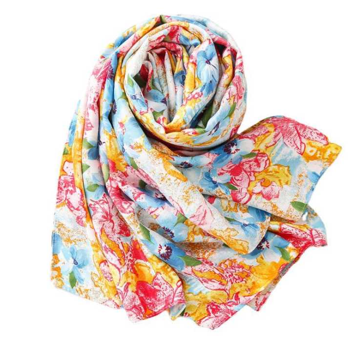 

Yishine 2020 Newest flowral printing scarf tribal finish with nice tassels
