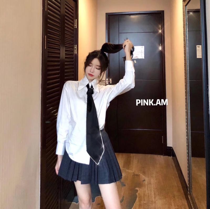 

2020 in New Celebrity the Spring of Chain Bright Side Tie Two Pieces Wear Long Sleeve Shirt Rlzw, See chart