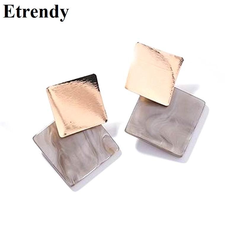 

Summer Square Drop Earrings For Women Pink White Geometric Acrylic Fashion Jewelry Party 2020 Bijoux Elegant Gifts