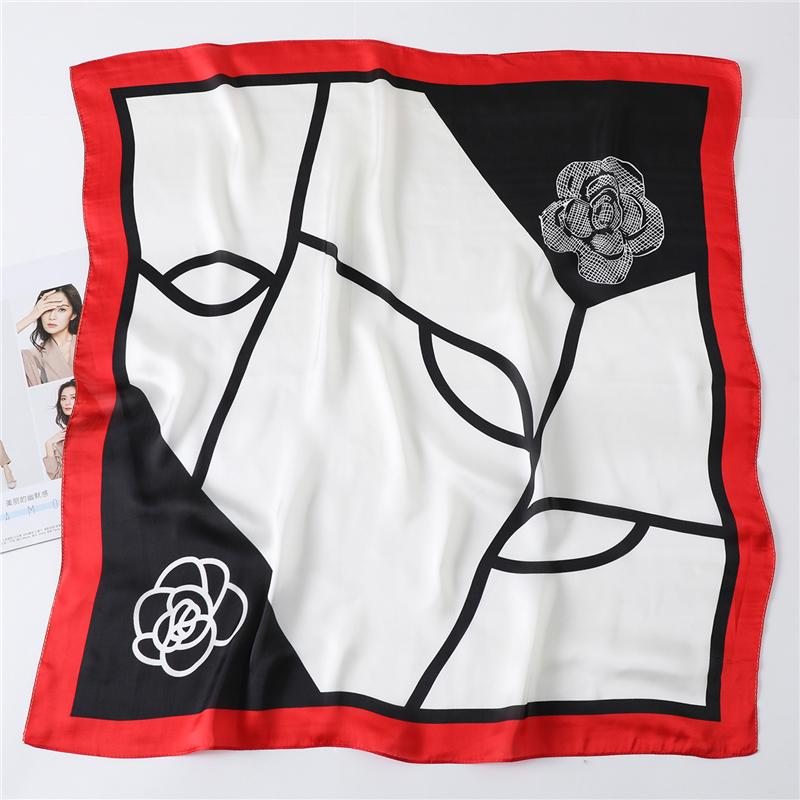 

70CmVierkante Zijden Hals Haar Sjaals Bloemen Dot Print Haarband Foulard Sjaals Bandana Hoofddoek Tie 2020 Zomer nieuwe
