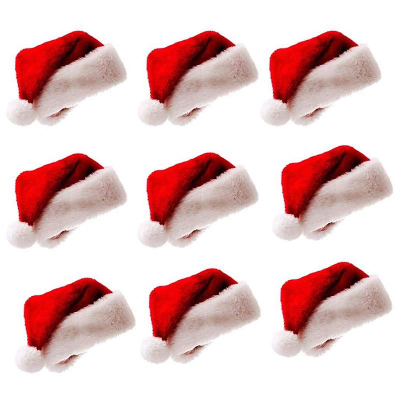 

9 Packs Christmas Decorations Pet Christmas Hats Dog Hats Plush, Red