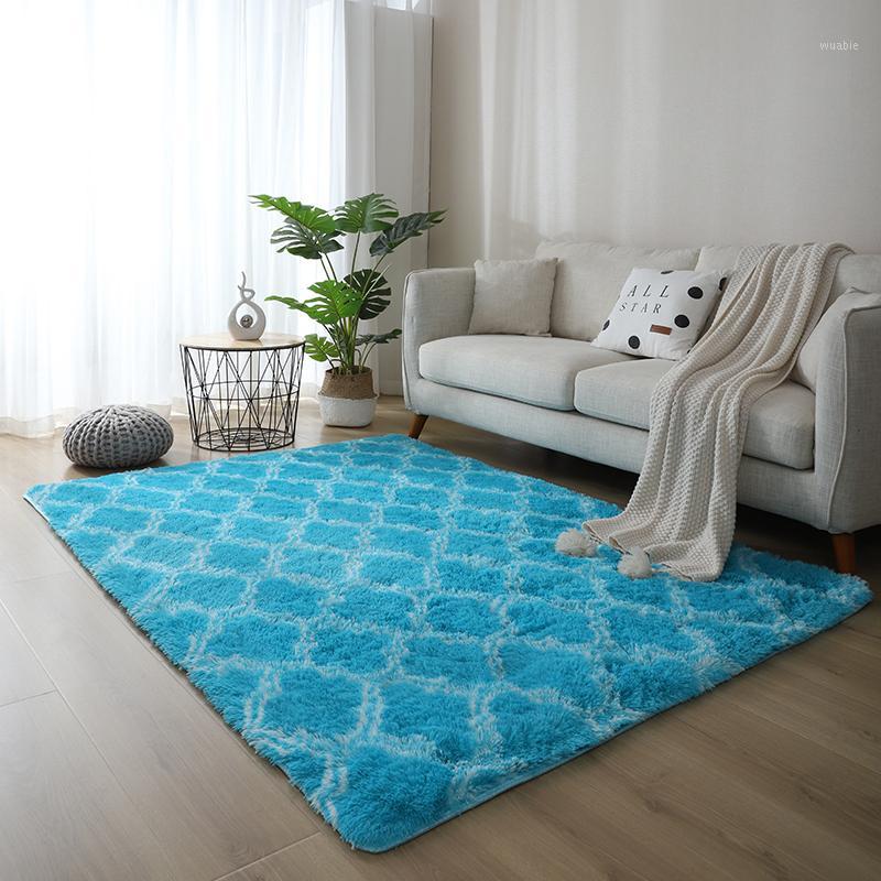 

ins style living room carpet coffee table rug girl bedroom bedside rug balcony bay window floor mat hand tie dye craft carpet1