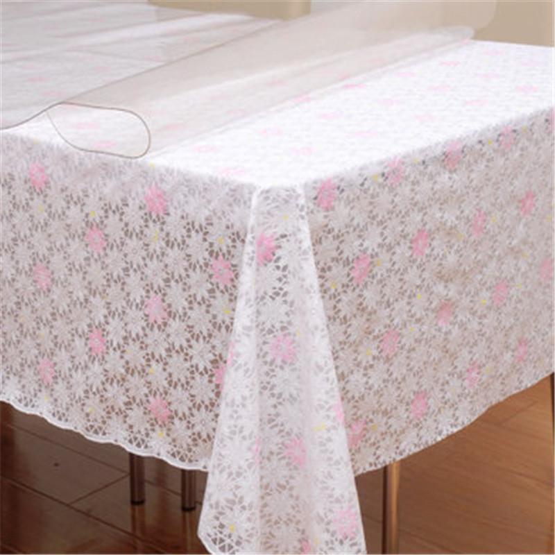 

Free Shipping 010 White Pink cheap PVC tablecloth Cup Mat Table Cover Tabl e Runner water oil proof dining table cloth