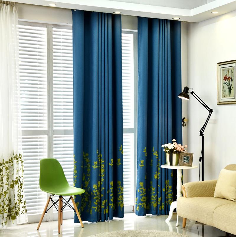 

Willow vine garden curtain high-end embroidery shading bedroom living room floating curtain fabric modern and simple, Tulle