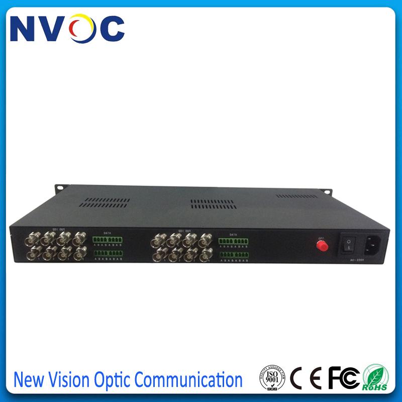 

16Ch HD-SDI/ASI with embedded Audio Broadcasting Level HD-SDI Fiber video Converter 1.485G,SX,SM,20KM,FC,19inch 1U Rack