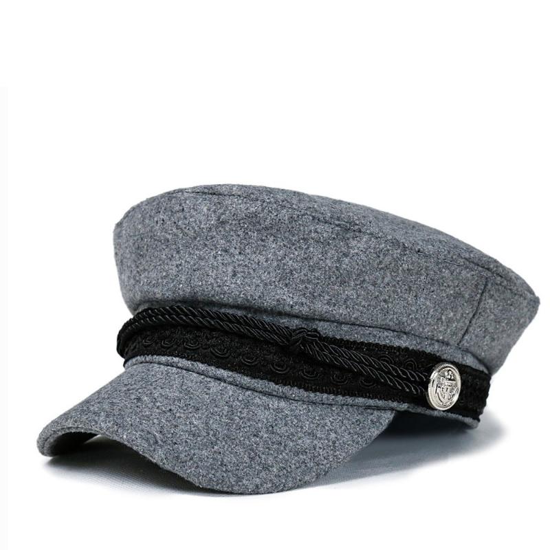 

Tiebanshao Berets Autumn Octagonal Hats For Women Flat Baseball Cap Ladies Solid Caps Casual Hat Gorra Militar, Black