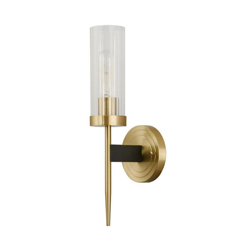 

American style Real brass wall lamps Simple bedroom bedside decoration lighting wall mounted lamp 1/2 heads E14 bulb copper lamp