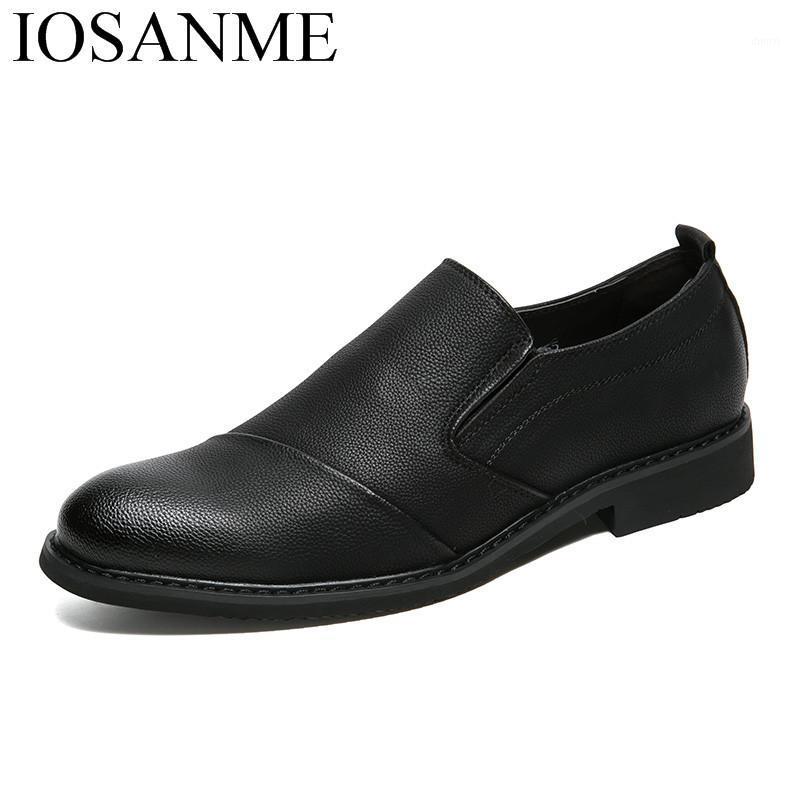 

2020 fashion folding slip on italian leather men shoes high quality elegant male footwear comfortable derby oxford shoes for men1, Black