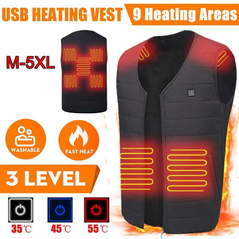 

9 Areas Heated Vest USB Heating Jacket Men Winter Electrical Heated Jacket Outdoor Fishing Hunting Waistcoat Hiking Vest1, As pic