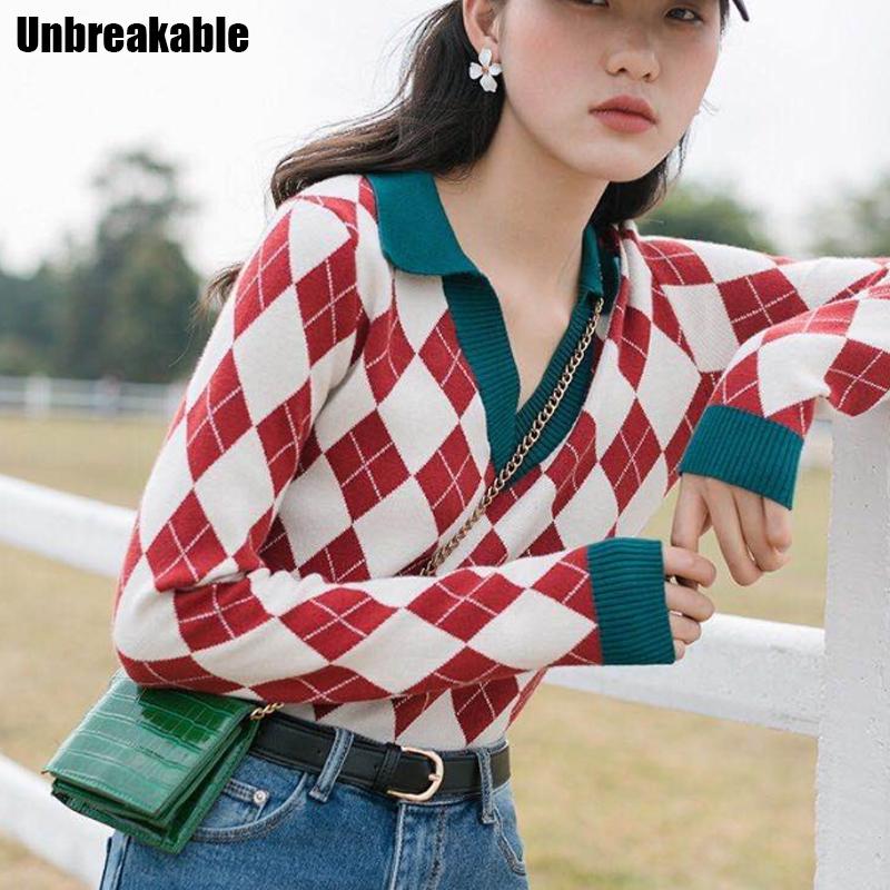 

2021 Autumn Korean Style Casual Microfiber Sweater Women Knitted Pullover Long Sleeve V Neck Basic Sweater Tops, Picture color