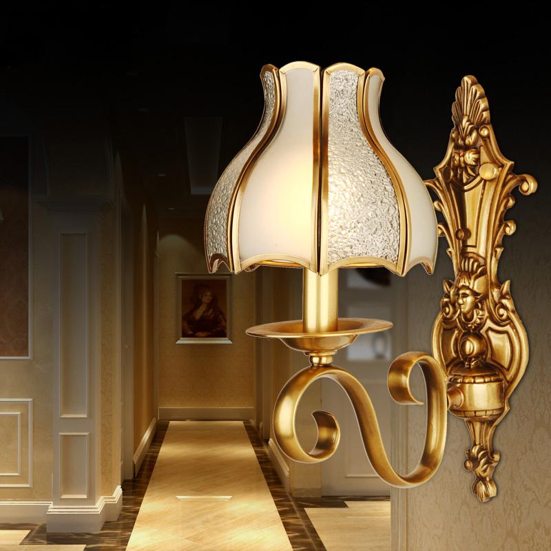 

Arte deco Corridor vintage Brass Wall Lamp Copper reading led Wall fixture Bedroom lights Balcony Garden Light Sconce