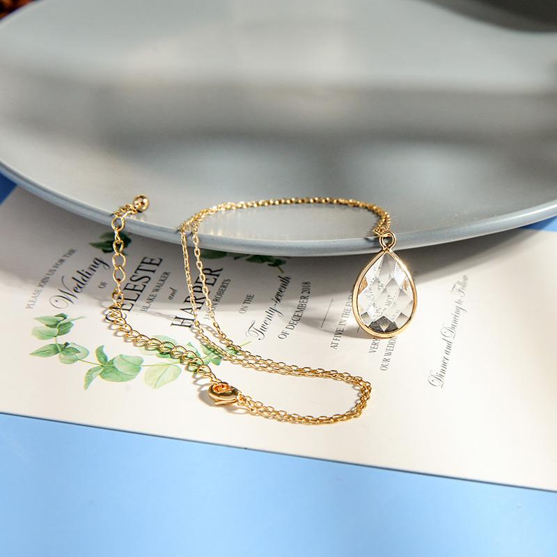 

BALANBIU Unique White Acrylic Water Drop Pendant Necklace For Women Gifts Gold Color Alloy Chain New Fashion Jewelry Accessories