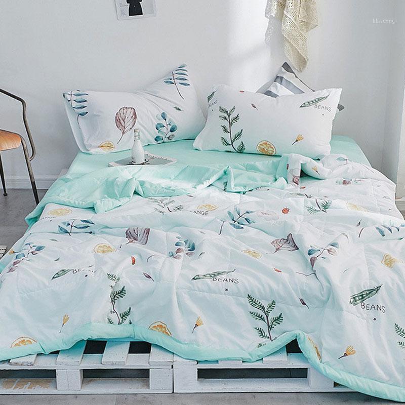 

Plants Printing Summer Quilt Seersucker Idyllic Fresh Air Conditioner Fruit Quilt Printed Nap Blanket  Home Office Bedding1, Ningmengxiang