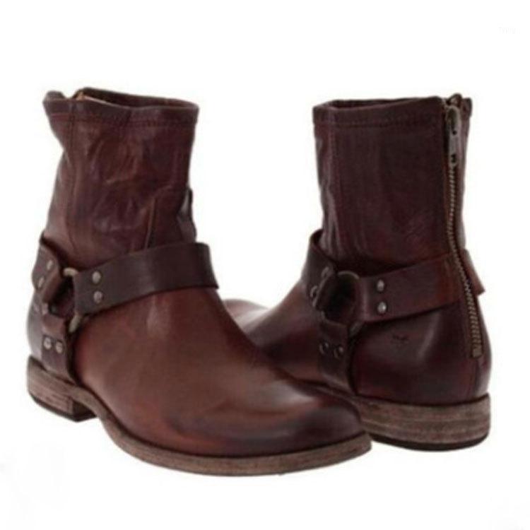 

Shoes Winter Boots Lady Round Toe Luxury Designer Boots-Women Back Zip Zipper 2020 Fashion Mid Calf Rock Mid-Calf Rubber1