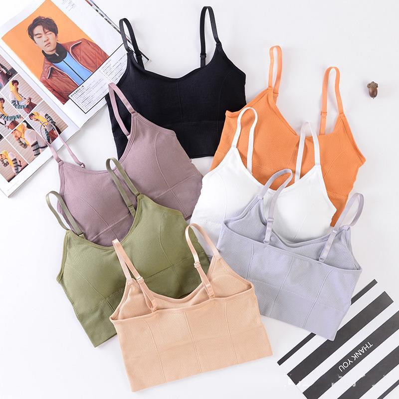 

2020 Sports Bra Running Yoga Top Breathable Thin Anti-Sweat Workout Gym Vest Push Up Shockproof Seamless Girl Underwear Hot Sale1, Green1