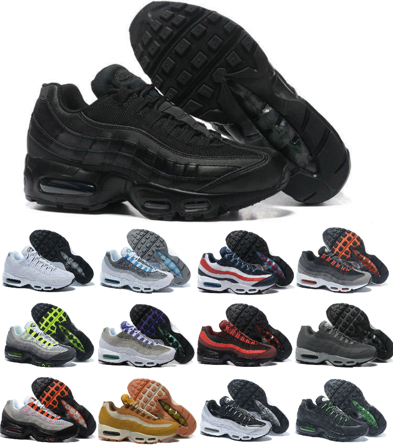 

TOP Quality 95 OG Mens Running Shoes 95s Air Gold Bred Gym Red Laser Fuchsia Gradient maxes White Blue Classic Black Men Sports Sneakers TN, Box
