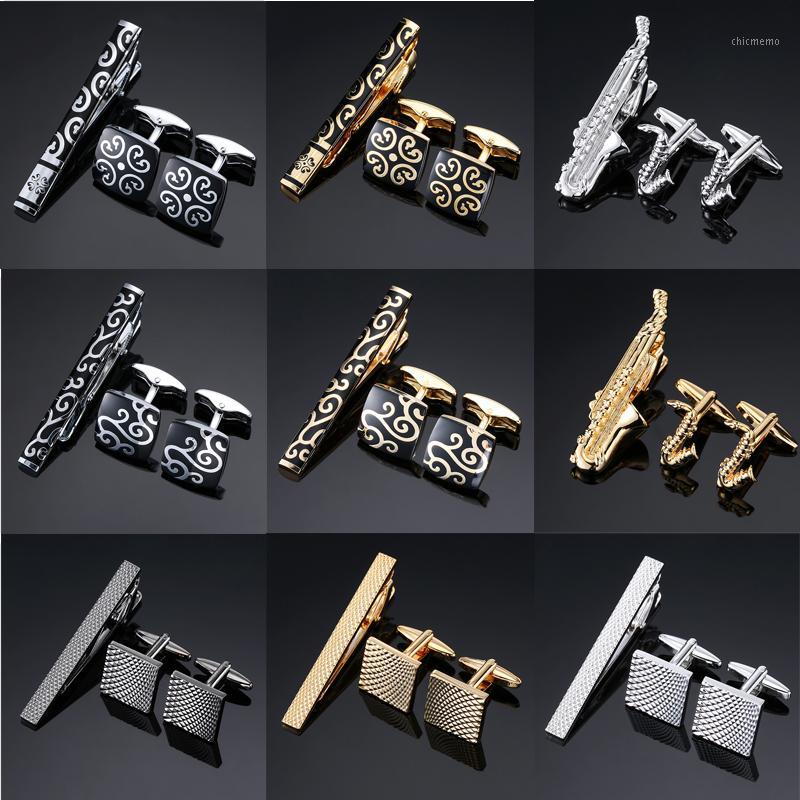 

Novelty High Quality Cuff links necktie clip for tie pin for men's gift Hand tie bars cufflinks clip set Jewelry1