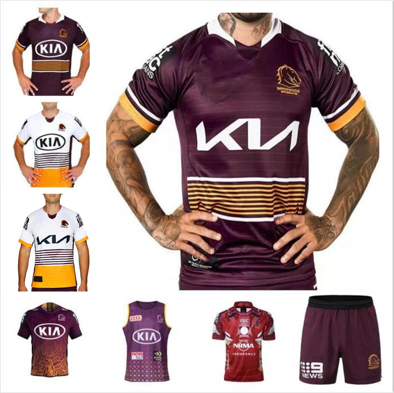 

2122 Brisbane Broncos Rugby Jersey Brisbane Anzac Men Indigenous Darius Boyd McCullough Ben Hunt NEW NINES, Black;gray