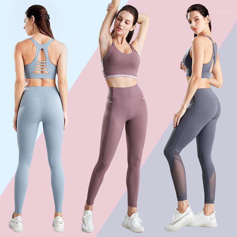 

Sexy Sports Suits Seamless Workout Set Sport Leggings + Sports Bra Yoga Outfits For Women Sportswear Athletic Clothes Gym Sets1, Type1 dark blue