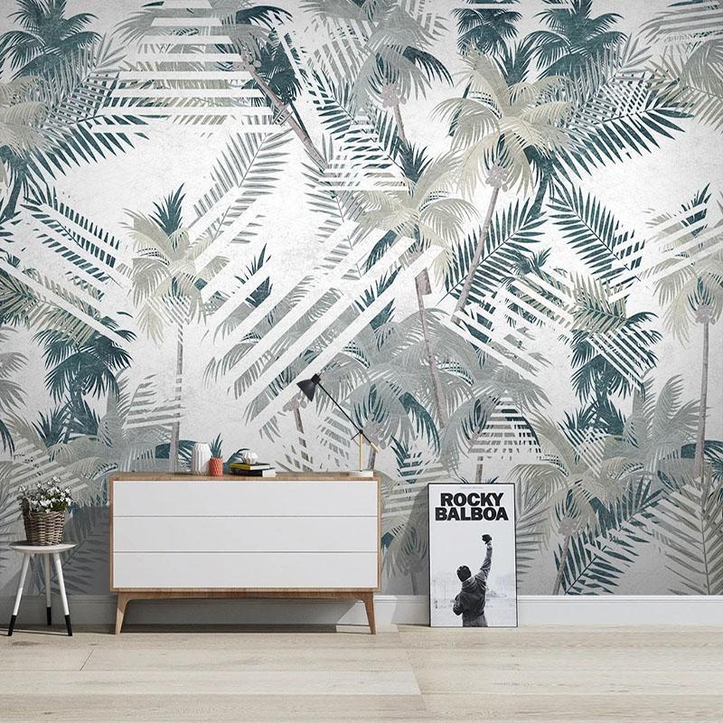 

Custom 3D Wall Murals Modern Coconut Palm Tree Geometric Line Photo Wallpaper Living Room TV Sofa Bedroom Background Wall Papers1, As pic