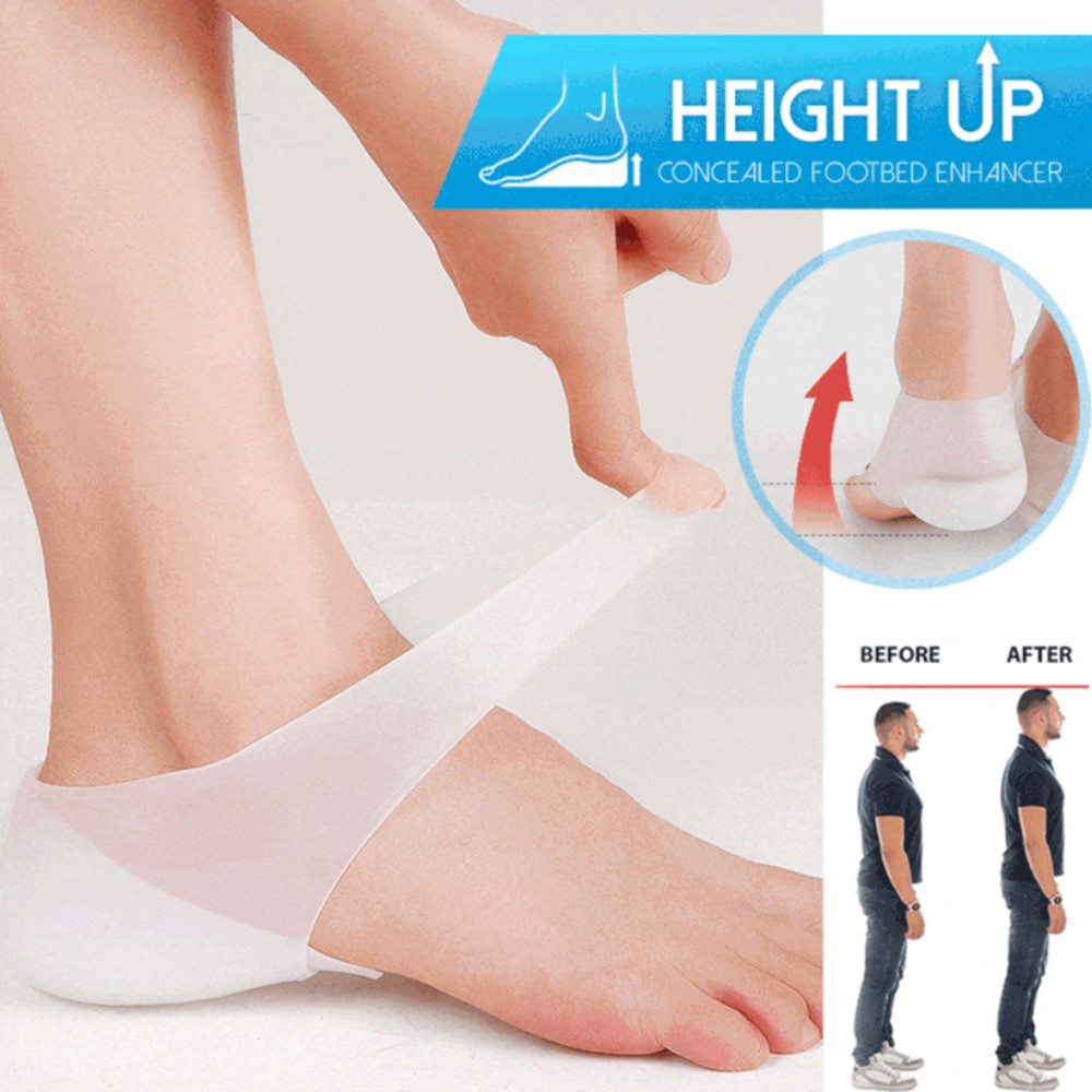 

4/5CM Concealed Footbed Enhancers Invisible Height Increase Silicone Insole Pads For Shoes Sole Flat Foot Arch Support Shoe L901