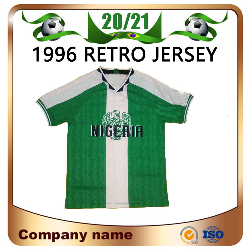 

1996 Retro Edition #10 OKOCHA Soccer Jersey Home #4 KANU #6 WEST #9 YEKINI Shirts #15 OLISEH Short sleeved football uniforms, 1996 home retro edition